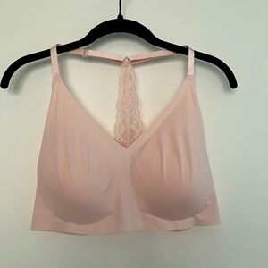 Pink Lace Back Racer Back Bra from True & Co